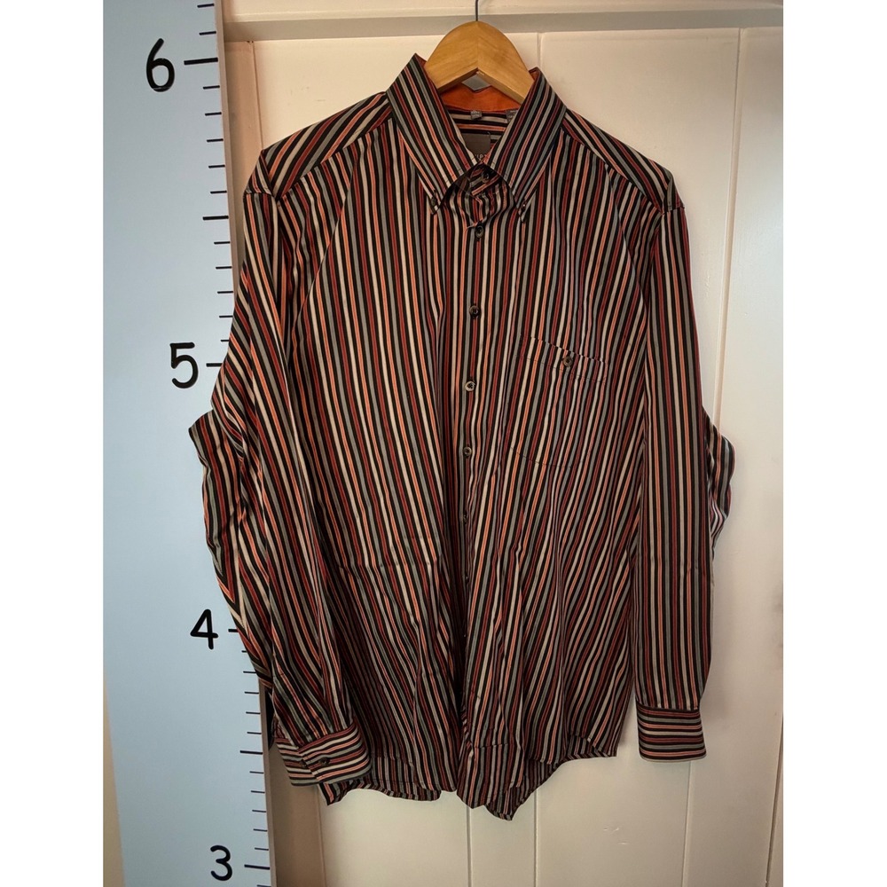 Haupt Germany Multicolor Striped Button-down Men's Shirt XL 43/44 17.5
